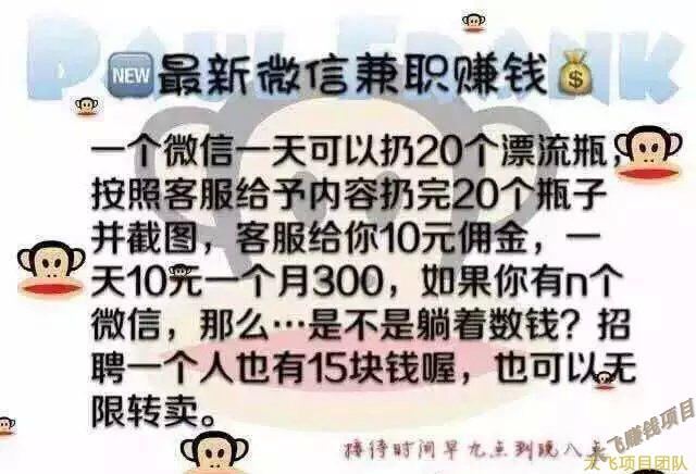 微信漂流瓶暴利项目，3个玩法日赚千元