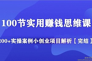 100节实用赚钱思维课200+实操案例小创业项目解析【完结】