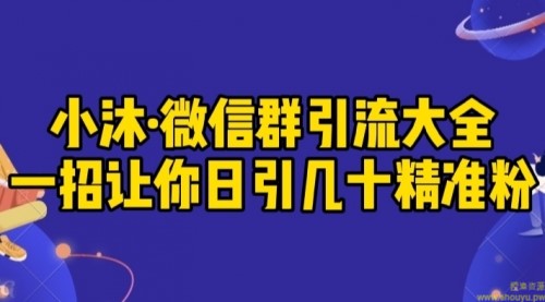 小沐·微信群引流大全，一招让你日引几十精准粉