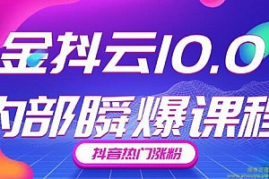 金抖云10.0抖音带货内部瞬爆课程，抖音热门涨粉赚钱（价值399元）