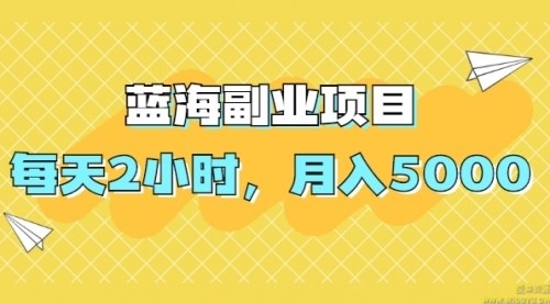 蓝海副业项目，每天2小时，月入5000，附详细操作流程